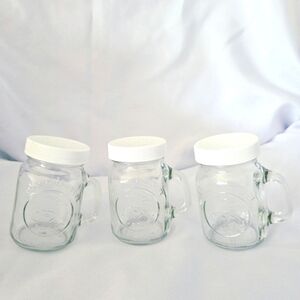Golden Harvest Mason Jar Glass Shaker Set Salt Pepper Spices Vintage With Lids